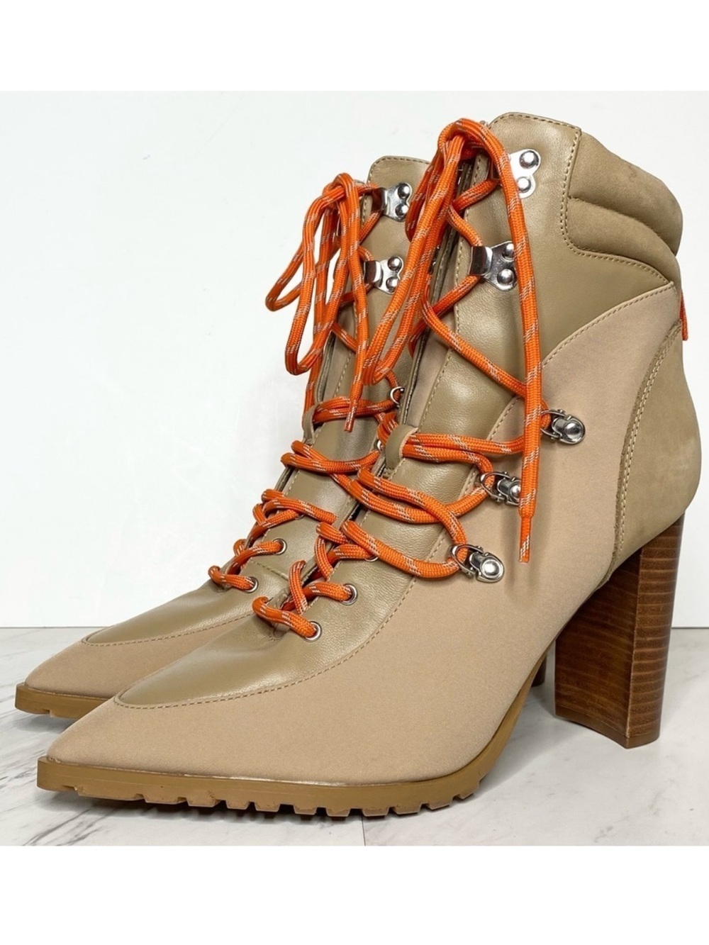 New! Steve Madden Karey Tan Lace Up Heeled Ankle Boot 11M